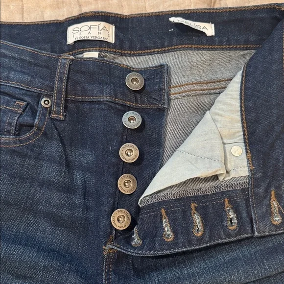 SOPHIA Dark Blue Flared Jeans - Picture 3 of 7